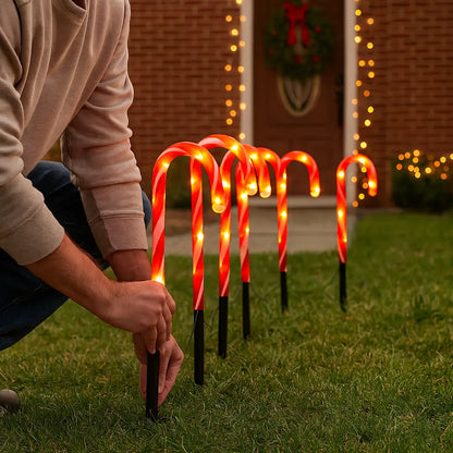 Bastones solares navideños-ilumina tu navidad ahorrando energia-🎁Paga 5 y te llevas 5 adicionales